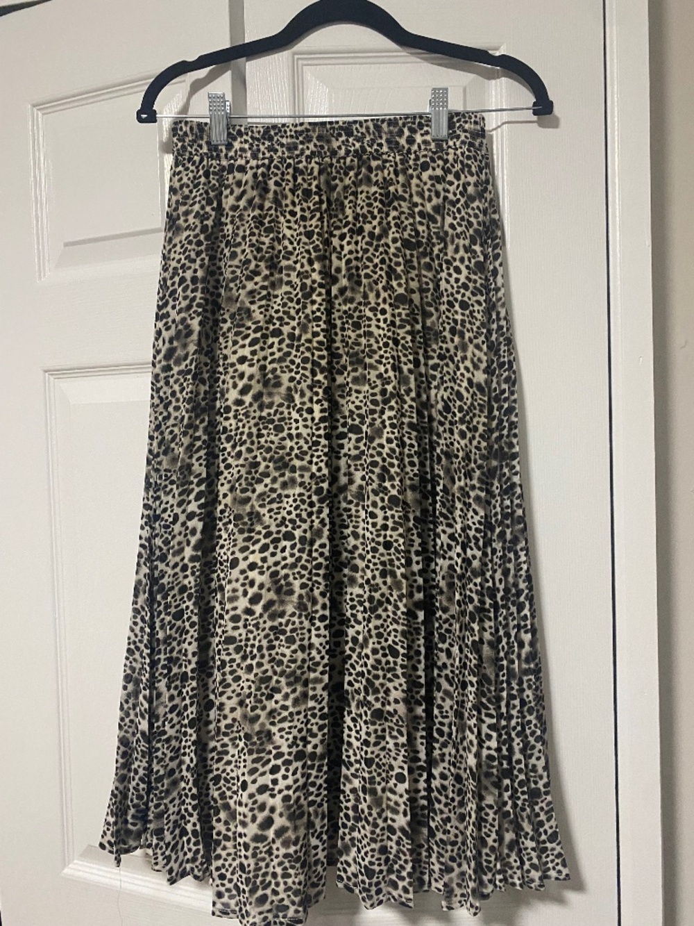 A New Day Midi Leopard Print Skirt